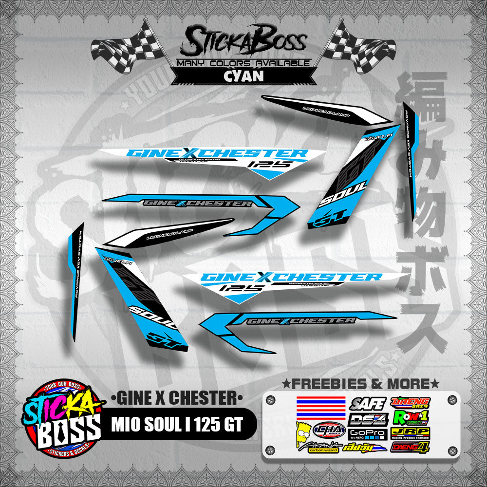 MIO SOUL I 125 GT DECALS ( GINE X CHESTER )【WITH FREEBIES】