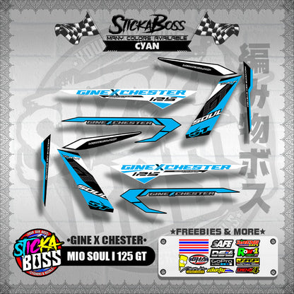 MIO SOUL I 125 GT DECALS ( GINE X CHESTER )【WITH FREEBIES】
