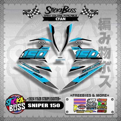 SNIPER 150 DECALS ( 2024 Y15ZR STRIPE EXCITER )【WITH FREEBIES】