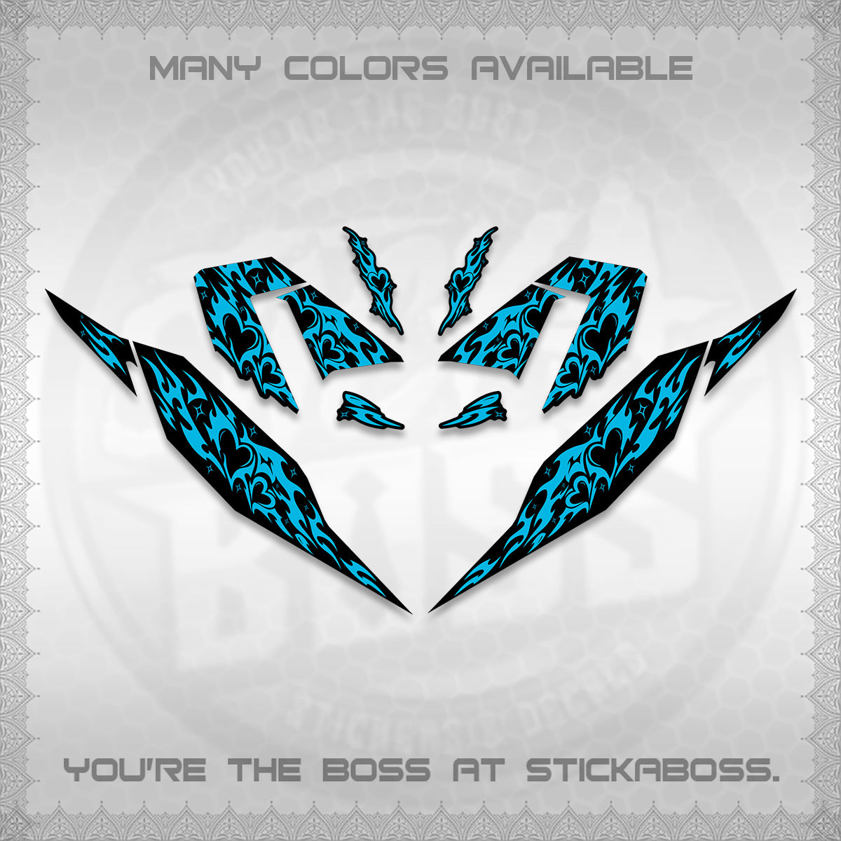 CLICK 125 V4 DECALS (2026 TRIBAL HEART DESIGN) STICKER KITS BY STICKABOSS