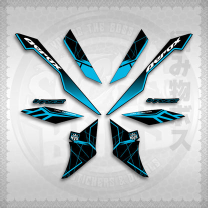 STICKER DECALS for AEROX V3 ALPHA TURBO INDO-MALAYSIAN (AV3MAMABO) By STICKABOSS (SOFIE LAMINATED WATERPROOF)