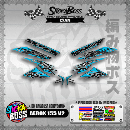 AEROX 155 V2 DECALS ( JDM HAYABUSA HONEYCOMB )【WITH FREEBIES】