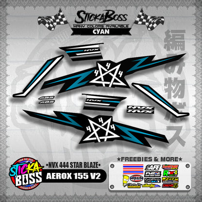 AEROX 155 V2 DECALS ( NVX 444 STAR BLAZE )【WITH FREEBIES】