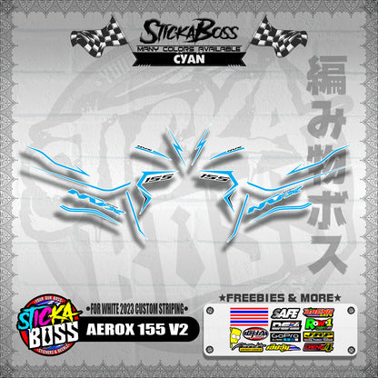 AEROX 155 V2 DECALS ( FOR WHITE 2023 CUSTOM STRIPING )【WITH FREEBIES】