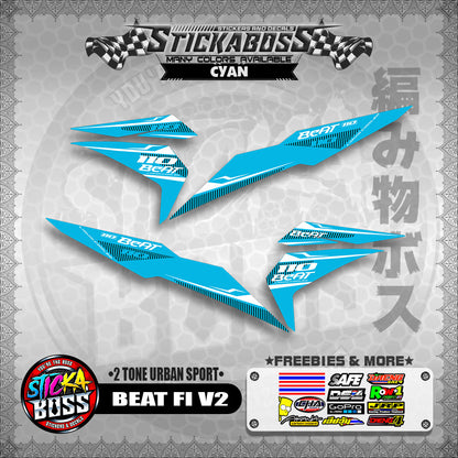 BEAT FI V2 STICKER DECALS ( 2 TONE URBAN SPORT )【WITH FREEBIES】