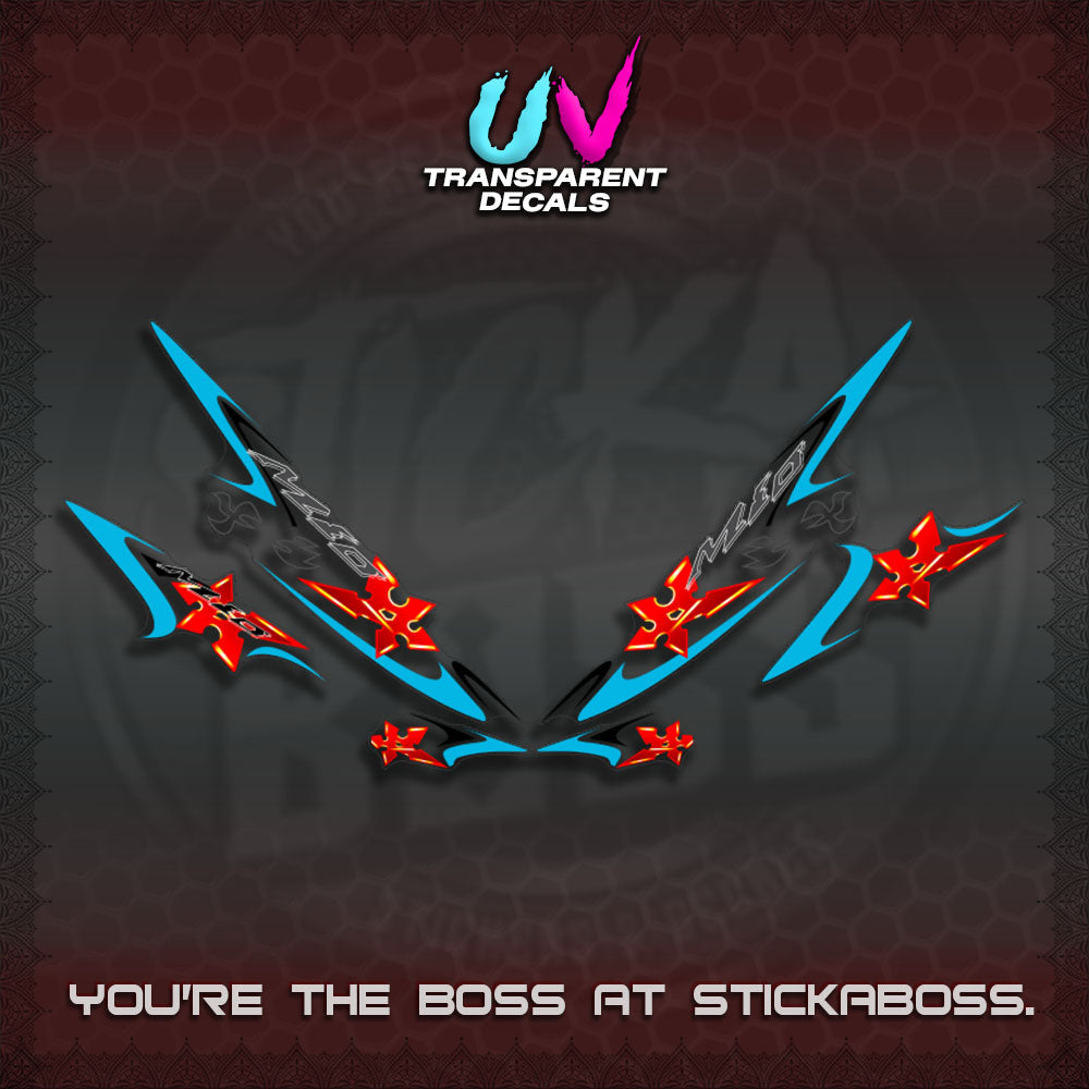 MIO SPORTY UV TRANSPARENT DECALS (2003-2005 LAMA KARBU MOTIF)STICKER DECALS By STICKABOSS