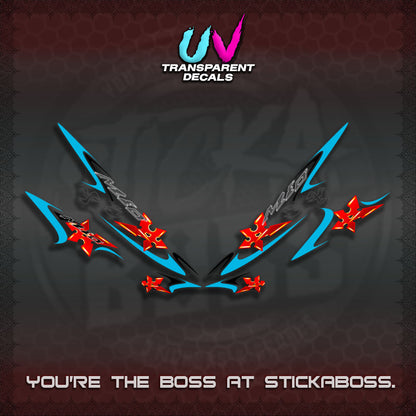 MIO SPORTY UV TRANSPARENT DECALS (2003-2005 LAMA KARBU MOTIF)STICKER DECALS By STICKABOSS