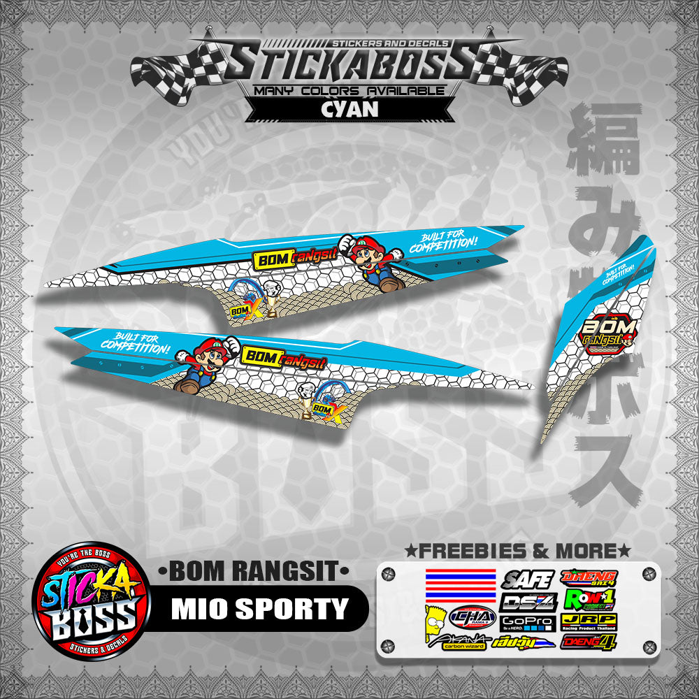 MIO SPORTY INDO STICKER DECALS ( BOM RANGSIT )【WITH FREEBIES】