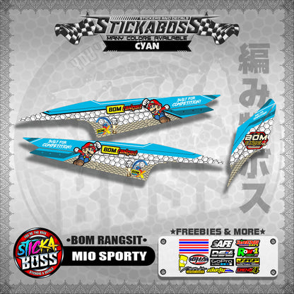 MIO SPORTY INDO STICKER DECALS ( BOM RANGSIT )【WITH FREEBIES】
