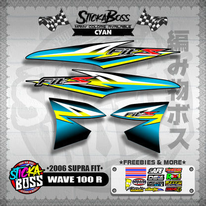 WAVE 100 R STOCK DECALS ( 2006 SUPRA FIT )【WITH FREEBIES】