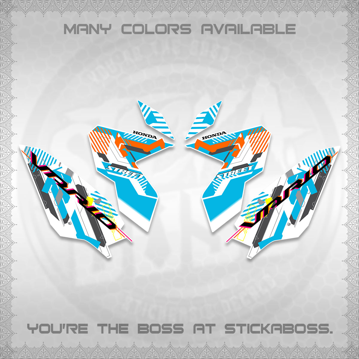 CLICK 125 V3 VARIO FOR WHITE DECALS (2026 STREET STYLE EDITION) STICKER DECALS By STICKABOSS