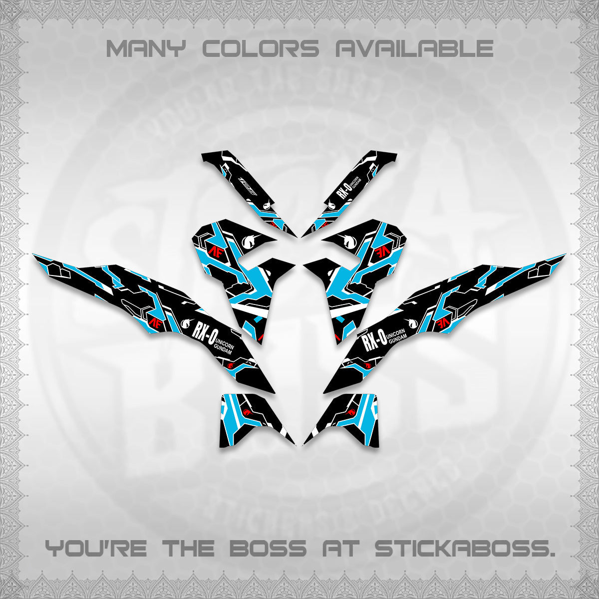 CLICK V3 VARIO DECALS (UNICORN GUNDAM DESIGN) STICKER DECALS By STICKABOSS