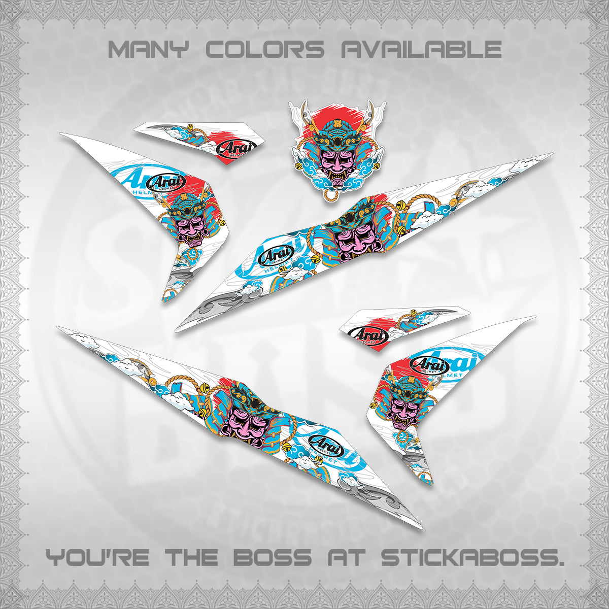 BEAT FI V2 INDO FOR WHITE DECALS (2026 NEW SAMURAI MOTIF) STICKER KITS BY STICKABOSS