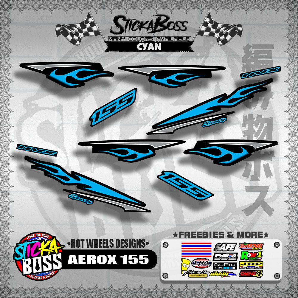 AEROX 155 DECALS ( HOT WHEELS DESIGNS )【WITH FREEBIES】