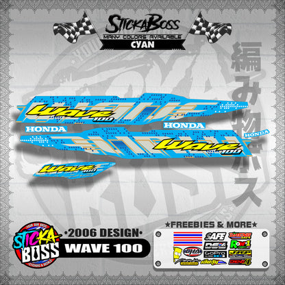 WAVE 100 STOCK DECALS ( 2006 DESIGN )【WITH FREEBIES】