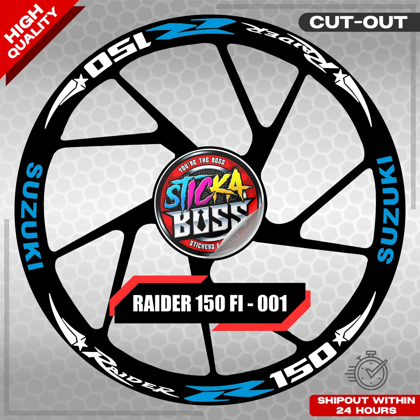 Suzuki Raider R150 Mag Sticker - 001 Star | VINYL WATERPROOF CUT-OUT DECALS