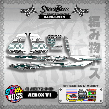 AEROX 155 V1 DECALS ( FOR WHITE NEW 2024 VORTEX )【WITH FREEBIES】