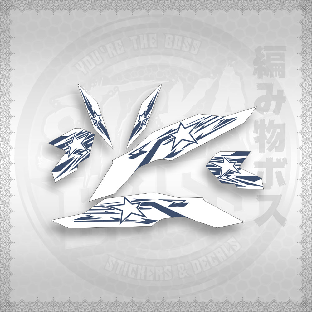 STICKER DECALS for CLICK V3 (CV3VRSTSTFOWH) By STICKABOSS (SOFIE LAMINATED WATERPROOF)