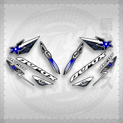 AEROX 155 V1 CUSTOM DESIGN ( ARAI NINJA BLADES ) STICKER DECALS By STICKABOSS