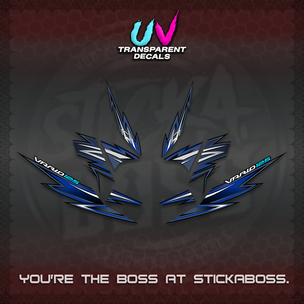 CLICK 125 V4 INDO VARIO UV TRANSPARENT DECALS (2026 VANDOREN STYLE) STICKER DECALS By STICKABOSS