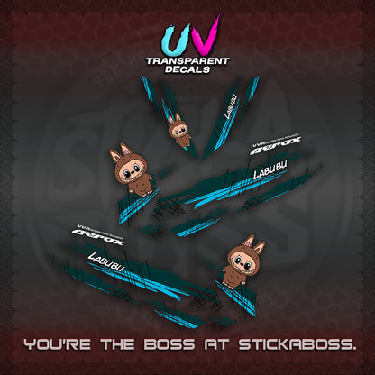 AEROX V2 UV TRANSPARENT DECAL(STUFF TOY 2 TONE)STICKER DECALS By STICKABOSS