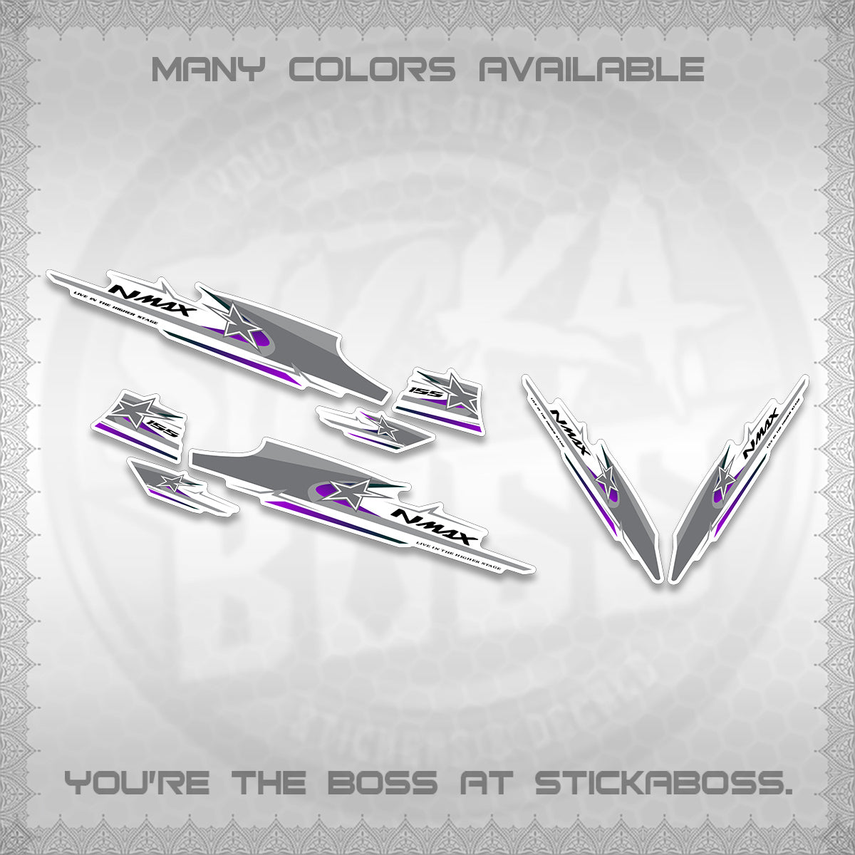 NMAX V1 FOR WHITE THAI-INDO DECALS (THMI 02 DESIGN)STICKER DECALS By STICKABOSS