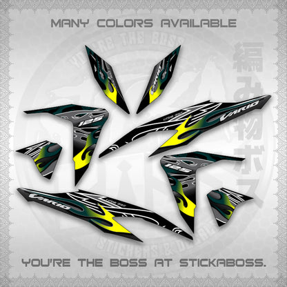 CLICK 125 V2 MALAY CONCEPT ( TRIBAL X FIRE CUSTOM ) STICKER DECALS By STICKABOSS