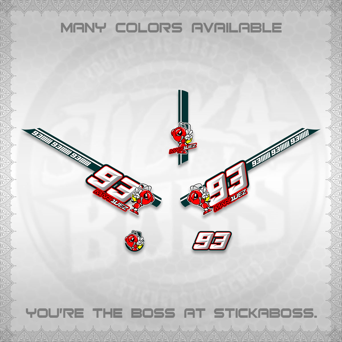 GIORNO 125 DECALS (MARQUEZ 93 DESIGN) STICKER DECALS BY STICKABOSS