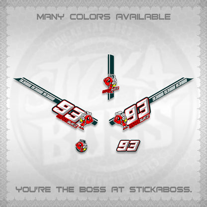 GIORNO 125 DECALS (MARQUEZ 93 DESIGN) STICKER DECALS BY STICKABOSS