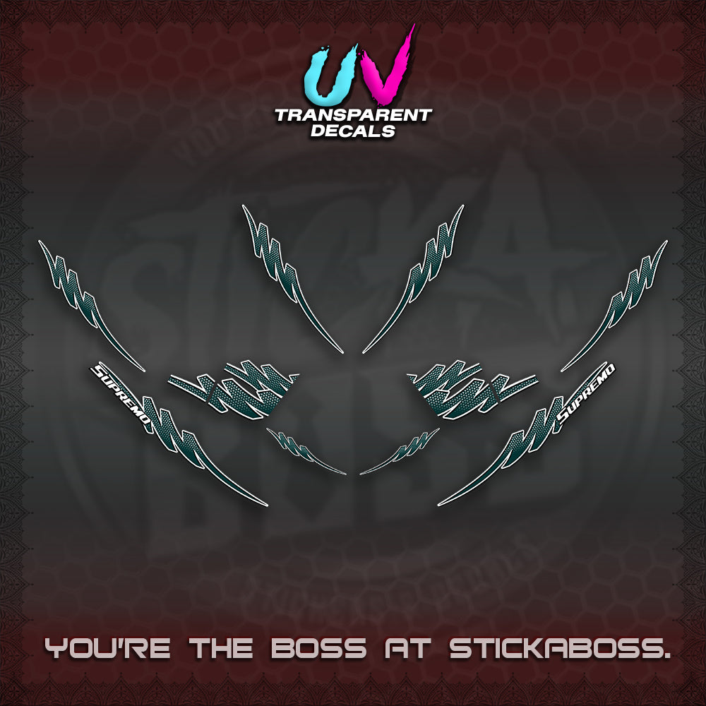 AEROX V2 UV TRANPARENT STRIPING DECALS (1 TONE PUTRA VIRDIAN)STICKER DECALS By STICKABOSS