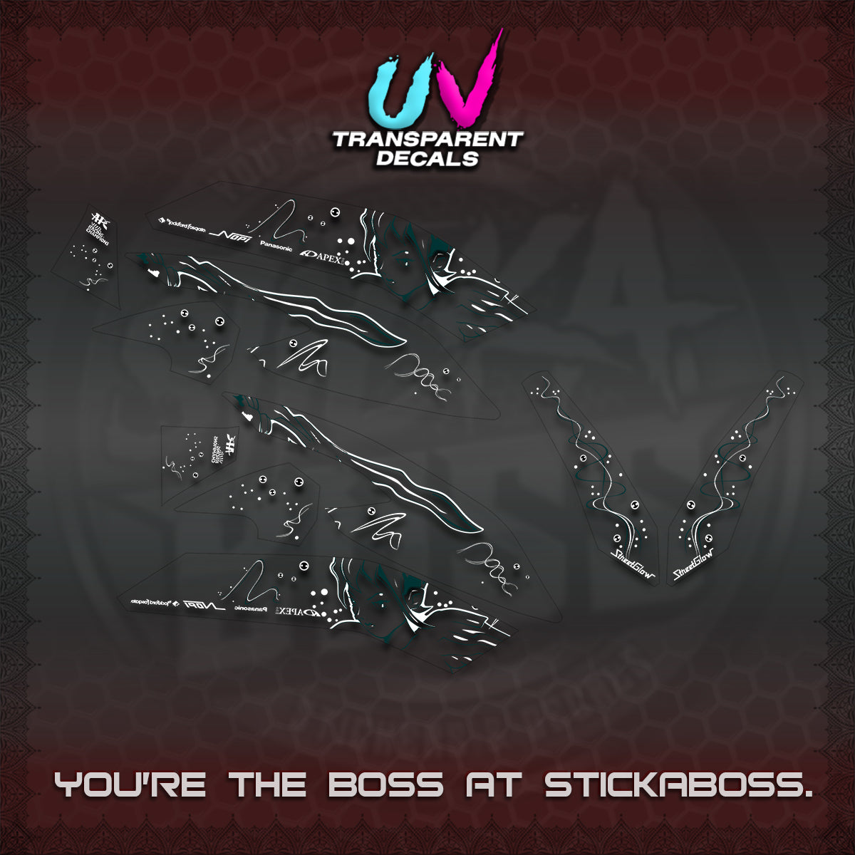 NMAX V2 UV TRANSPARENT DECALS (2026 2F2F DESIGN)STICKER DECALS By STICKABOSS