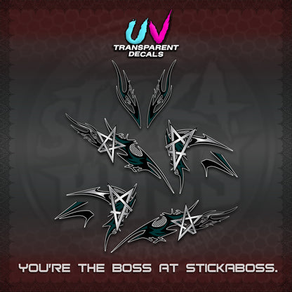 CLICK 125 V3 UV TRANSPARENT DECALS (2026 TRIVALY STAR DESIGN)STICKER DECALS By STICKABOSS
