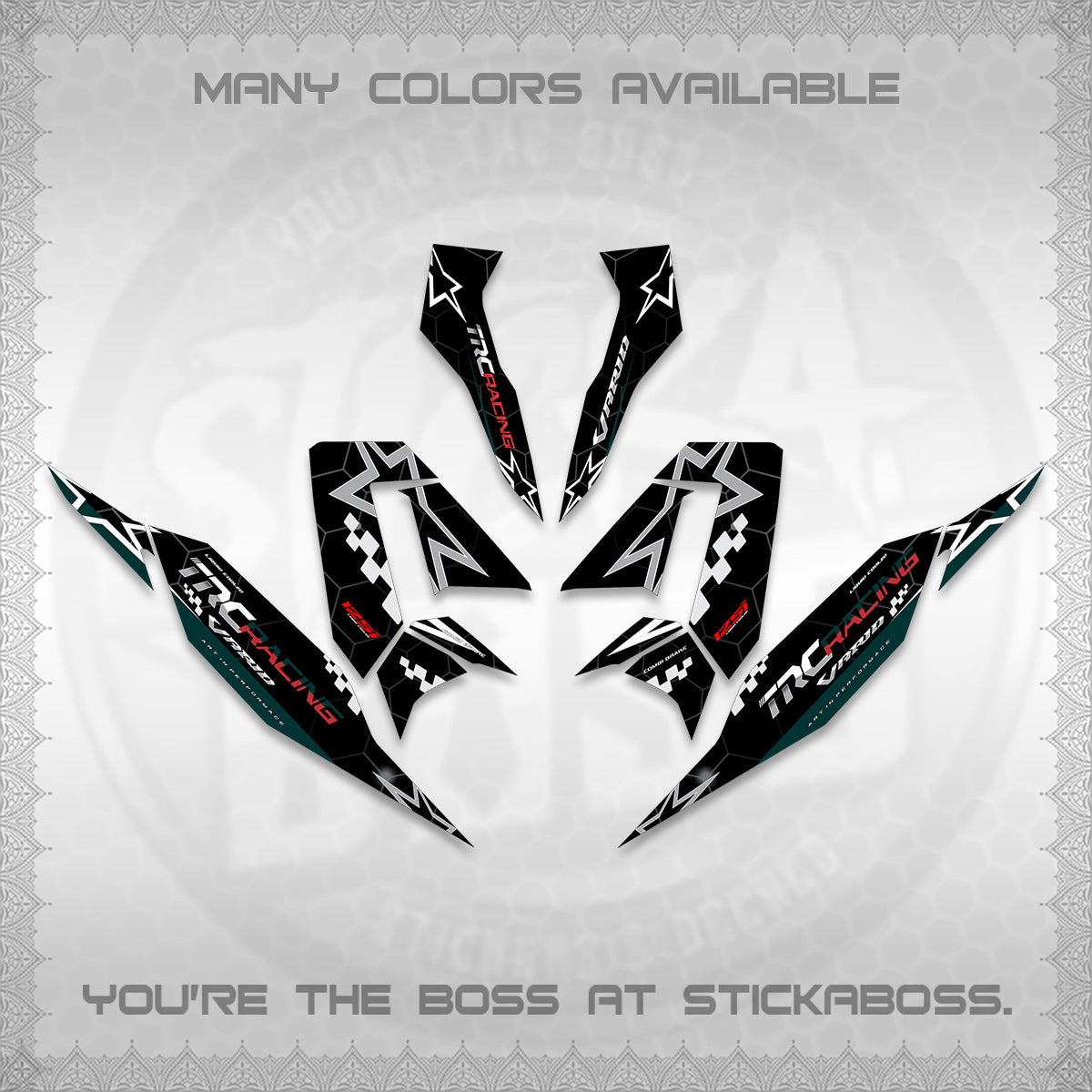 CLICK V4 DECALS (2026 TRC RACING DESIGN)STICKER DECALS By STICKABOSS