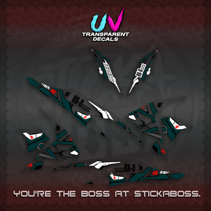 CLICK V2 UV TRANSPARENT VARIO DECALS (RX-O UNICORN GD)STICKER DECALS By STICKABOSS