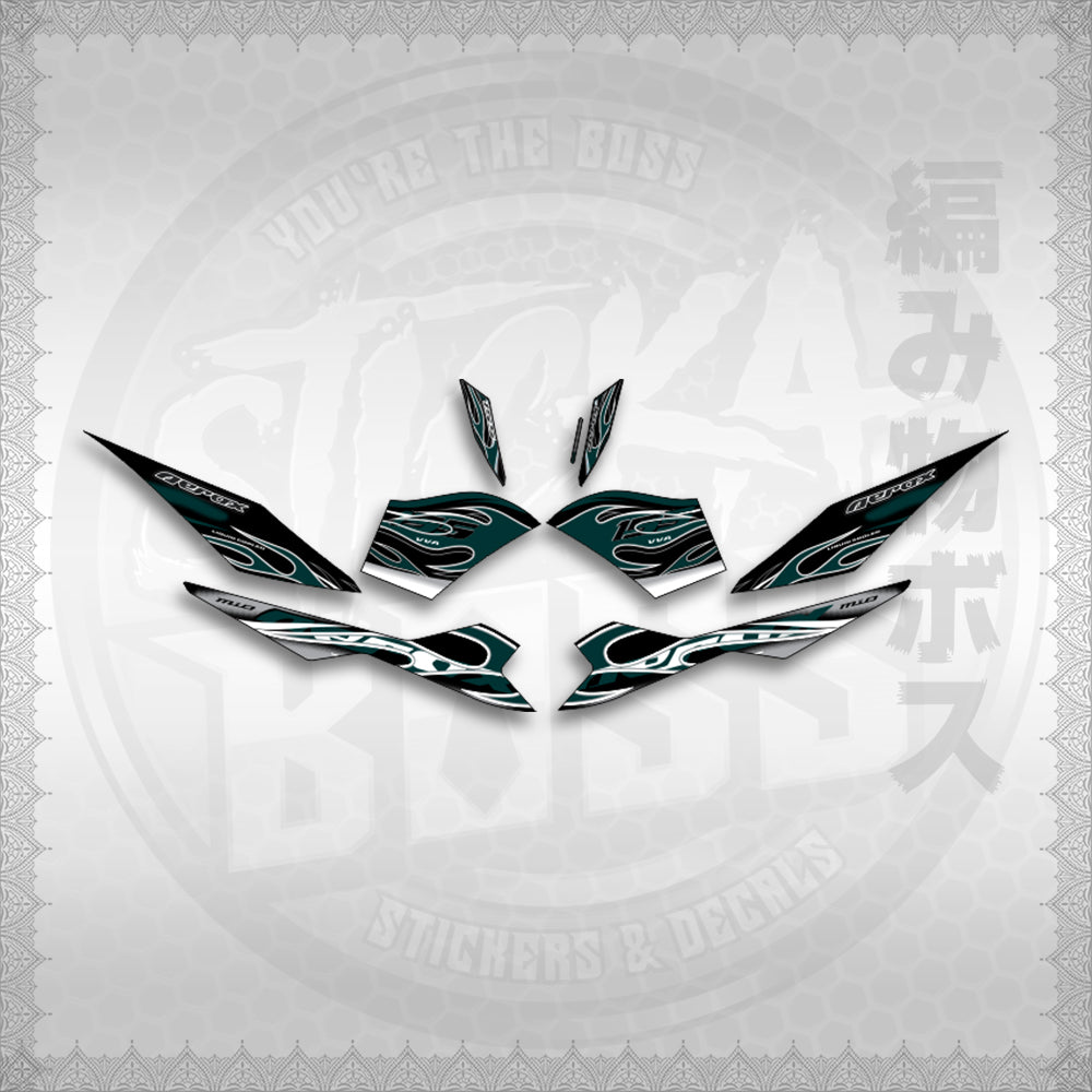 STICKER DECALS for AEROX V3 ALPHA TURBO INDO (AV311TRED) By STICKABOSS (SOFIE LAMINATED WATERPROOF)