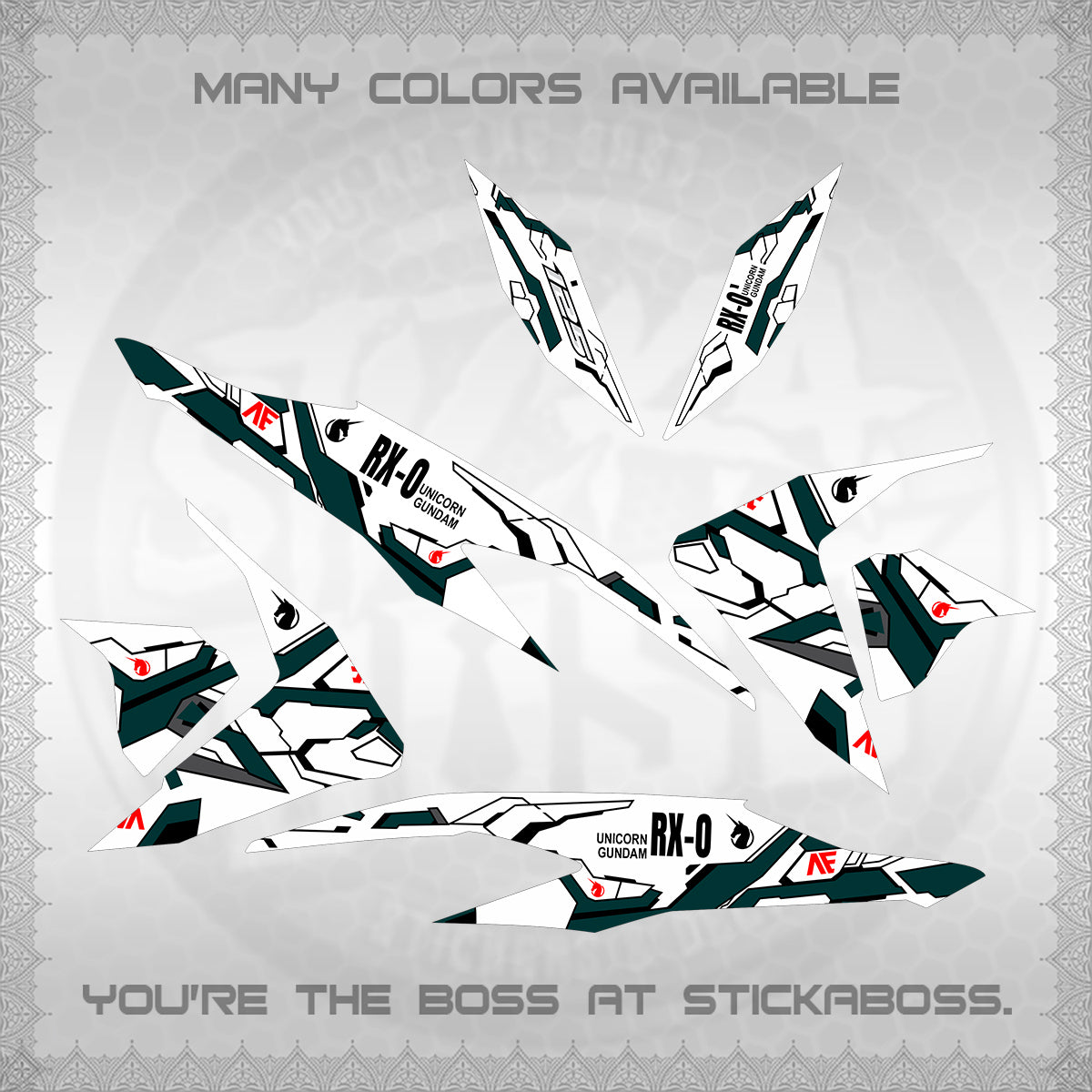 CLICK V2 FOR WHITE VARIO DECALS (RX-O UNICORN GD)STICKER DECALS By STICKABOSS