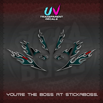 CLICK 125 V4 UV TRANSPARENT VARIO DECALS (2026 MOTIF FLAME 1 TONE)STICKER DECALS By STICKABOSS