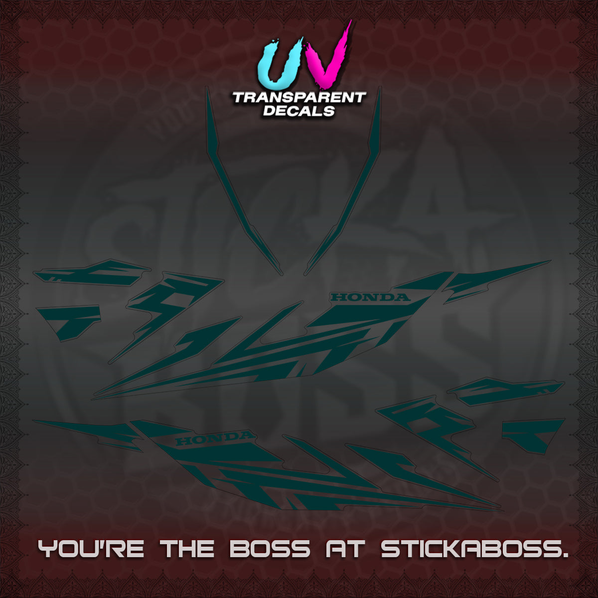 CLICK 125 V4 UV TRANSPARENT DECALS (2026 MINIMAL 001 DESIGN)STICKER DECALS By STICKABOSS