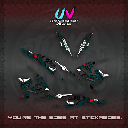 CLICK V2 UV TRANSPARENT VARIO DECALS (RX-O UNICORN GD)STICKER DECALS By STICKABOSS