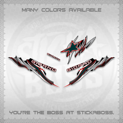 GIORNO 125 DECALS (2026 NEW TRIBAL FIRE NTN) STICKER DECALS BY STICKABOSS