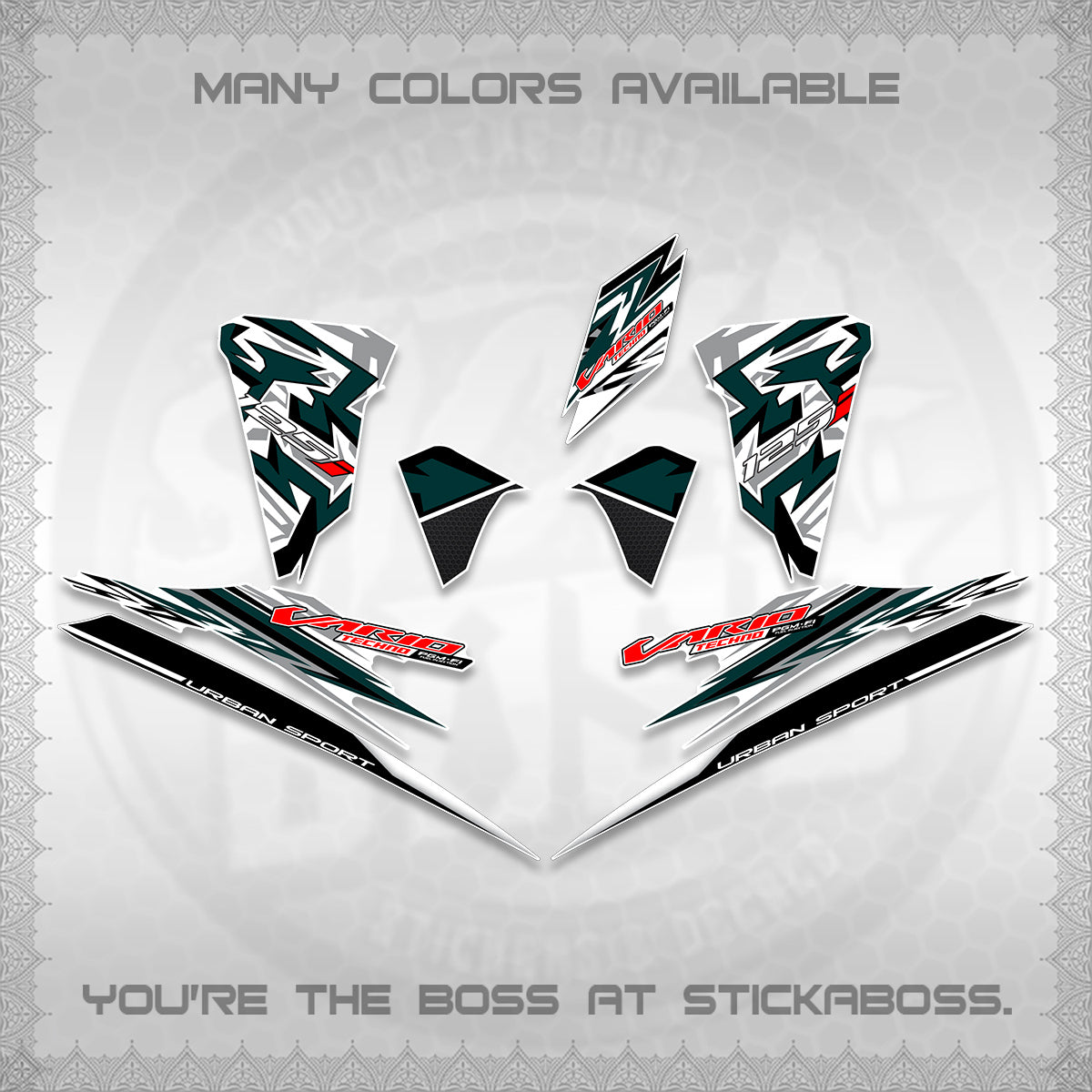 CLICK 125 V2 FOR WHITE INDO-MALAY VARIO DECALS (2026 CUSTOM V001 DESIGN)STICKER DECALS By STICKABOSS