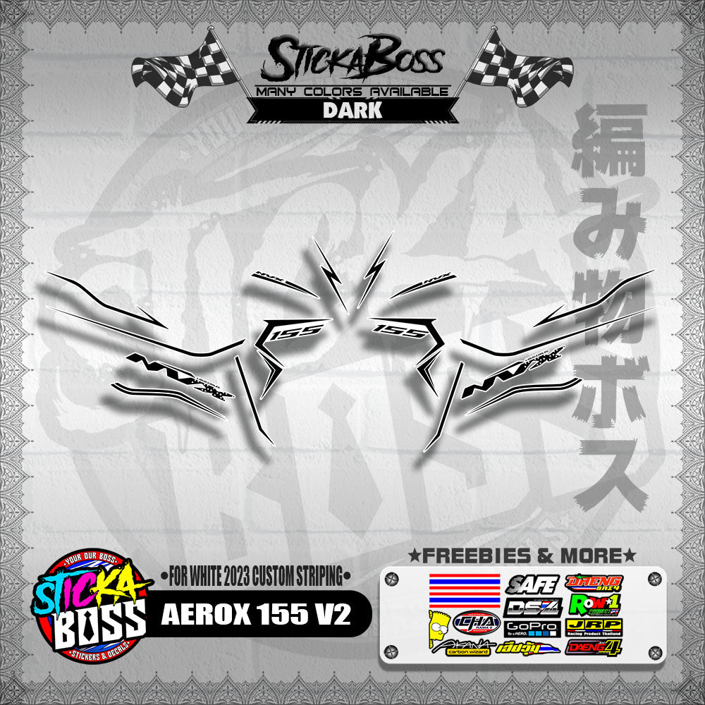 AEROX 155 V2 DECALS ( FOR WHITE 2023 CUSTOM STRIPING )【WITH FREEBIES】