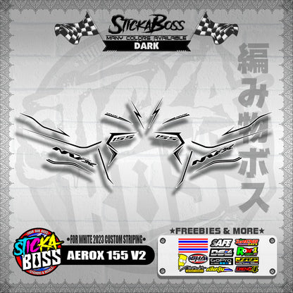 AEROX 155 V2 DECALS ( FOR WHITE 2023 CUSTOM STRIPING )【WITH FREEBIES】