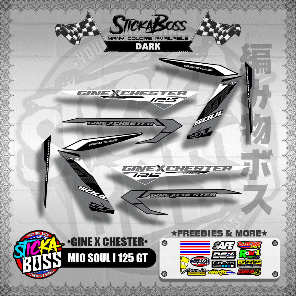 MIO SOUL I 125 GT DECALS ( GINE X CHESTER )【WITH FREEBIES】