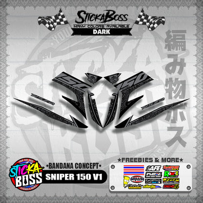 SNIPER 150 V1 DECALS ( BANDANA CONCEPT )【WITH FREEBIES】
