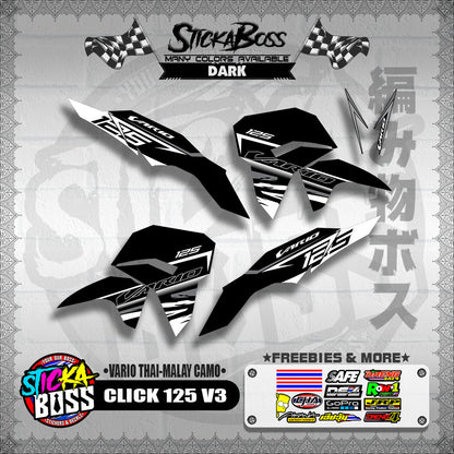 CLICK 125 V3 DECALS ( VARIO THAI-MALAY CAMO )【WITH FREEBIES】