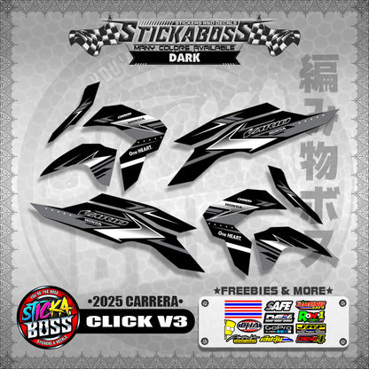 CLICK V3 STICKER DECALS ( 2025 CARRERA )【WITH FREEBIES】