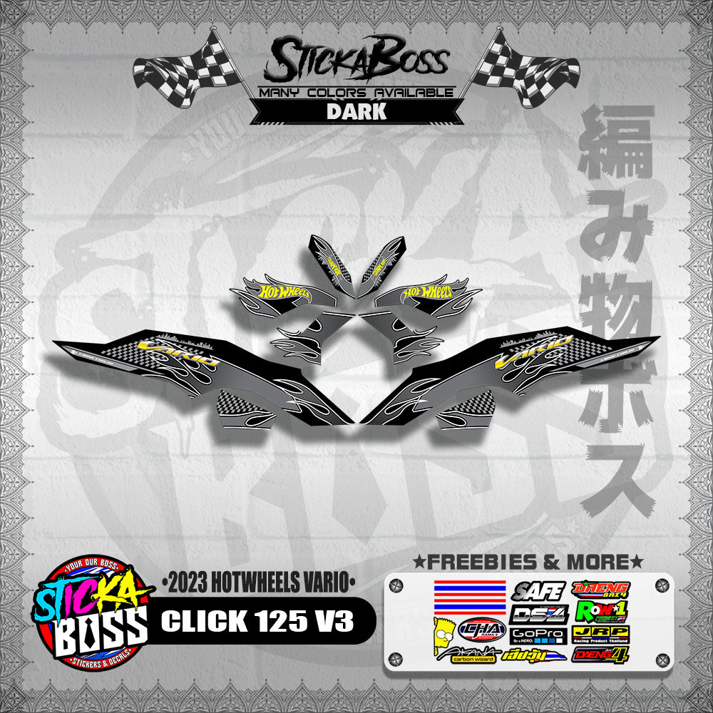 CLICK 125 V3 DECALS ( 2023 HOTWHEELS VARIO )【WITH FREEBIES】