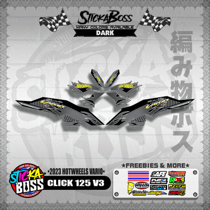 CLICK 125 V3 DECALS ( 2023 HOTWHEELS VARIO )【WITH FREEBIES】