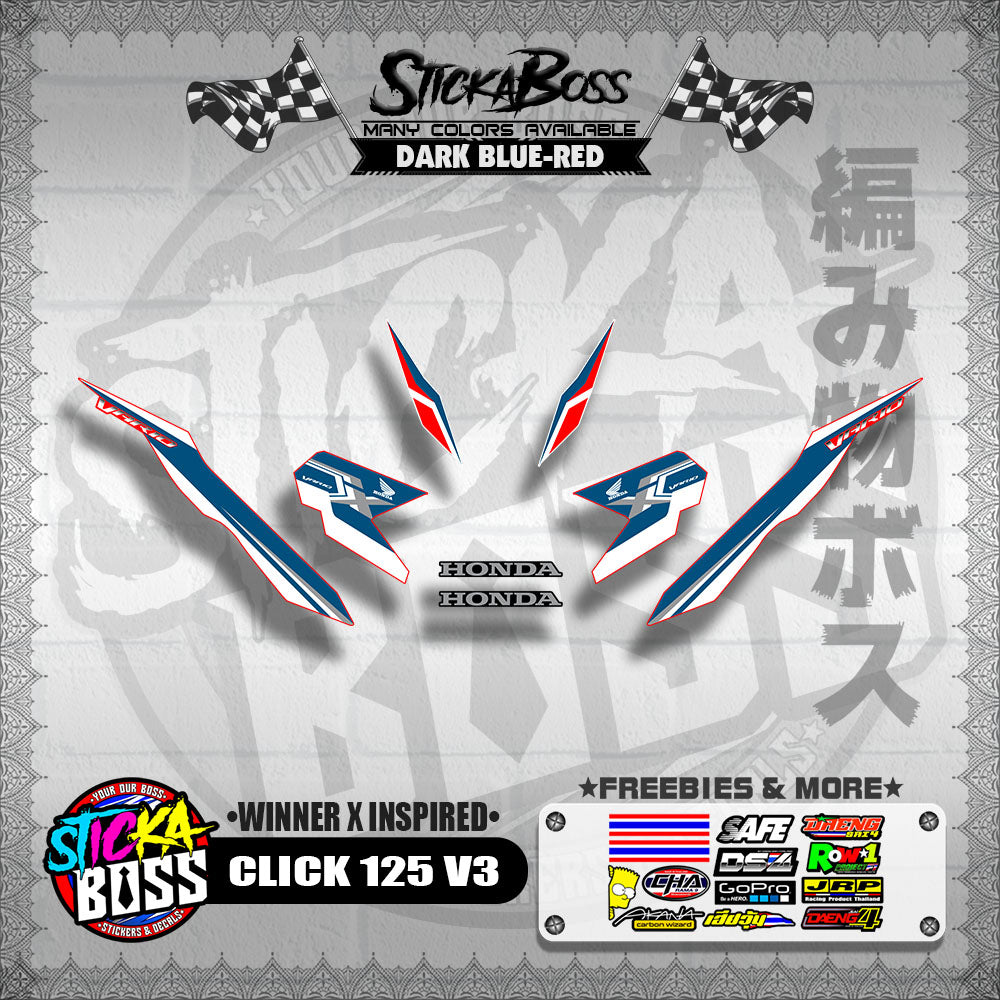 CLICK 125 V3 DECALS ( WINNER X INSPIRED )【WITH FREEBIES】